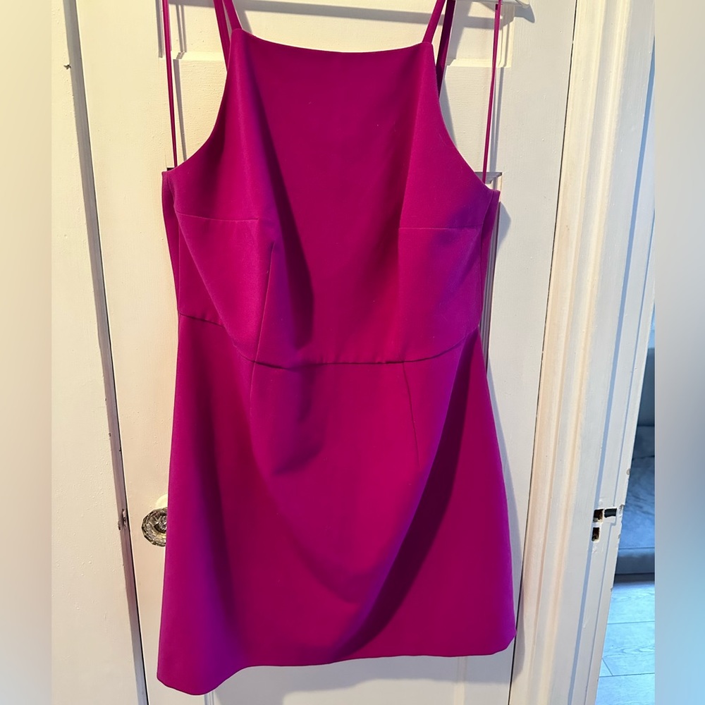 Hot Pink Mini Halter Dress
